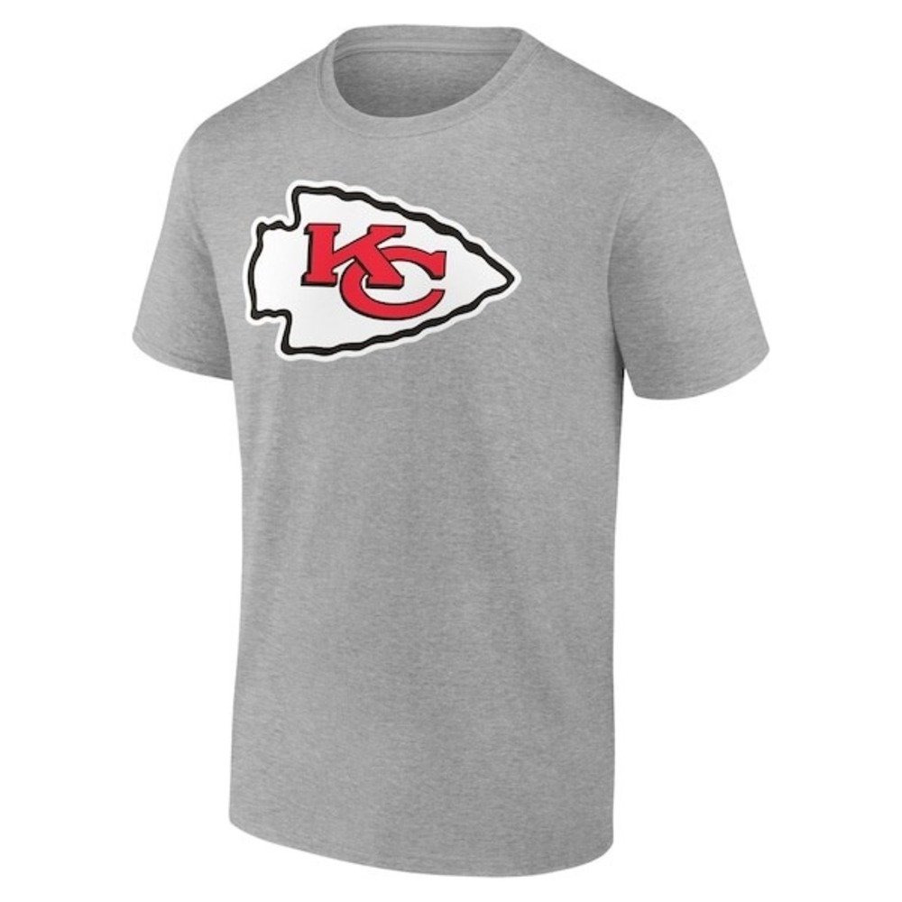 Kansas‎ City Chiefs NWT Large NFL Fanatics T Shirt Grey Short Sleeve Logo Mens